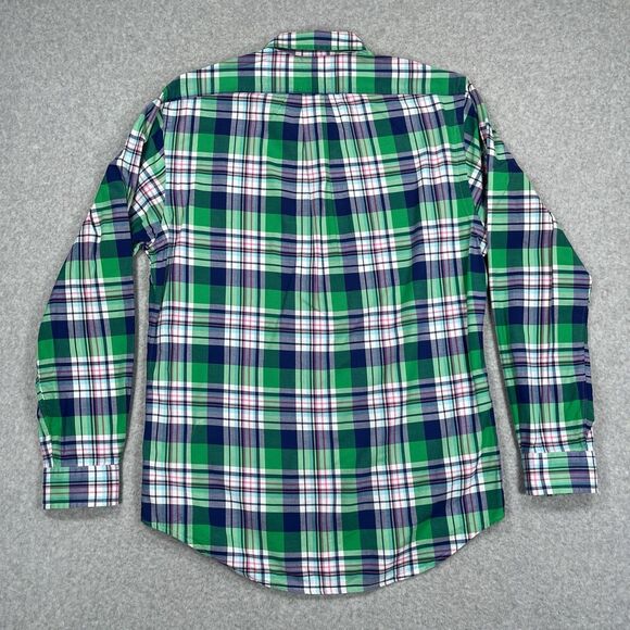 Polo Ralph Lauren Shirt Mens Large Slim Fit Madras Plaid Flesh Pony Button Down - Picture 3 of 11